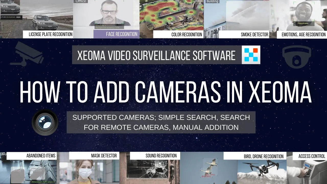 Xeoma: how to add cameras, supported cameras